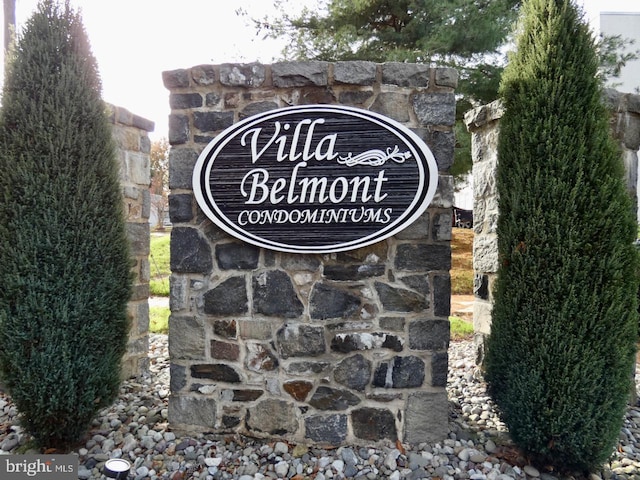 view of community sign