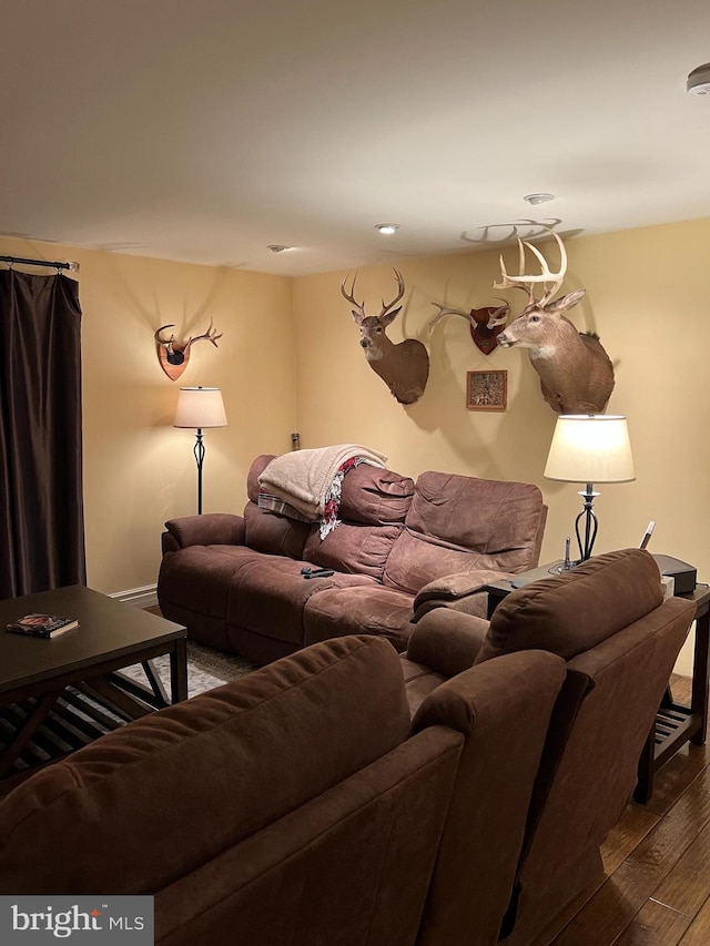 living room featuring hardwood / wood-style flooring