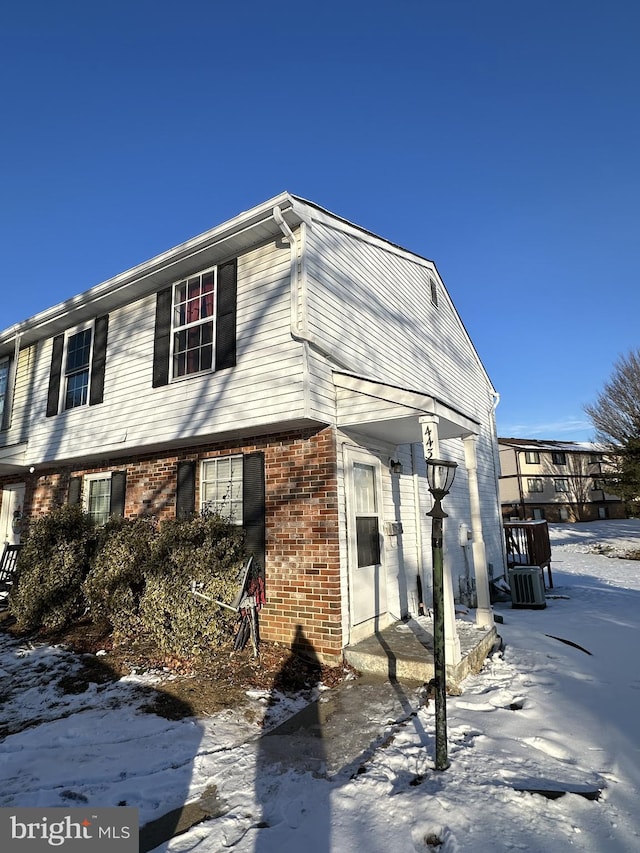 view of snowy exterior