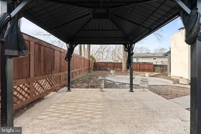 view of patio / terrace with a gazebo