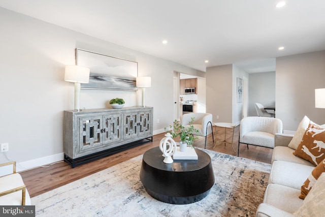 living room featuring wood-type flooring