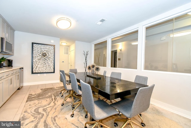 view of tiled dining area