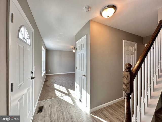 foyer featuring light hardwood / wood-style flooring