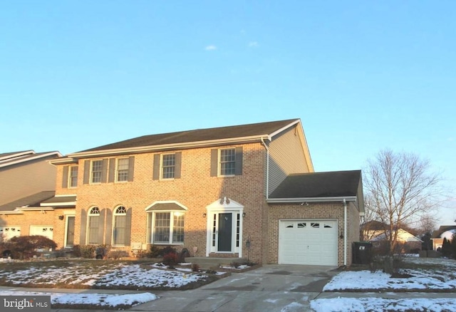 view of front facade with a garage