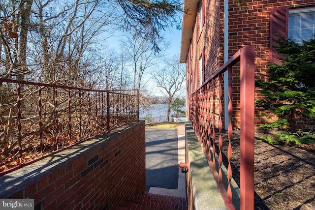 view of side of property featuring a water view