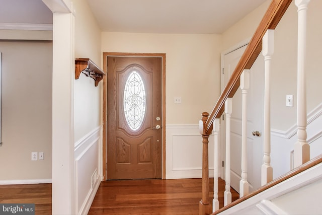 entryway featuring dark hardwood / wood-style flooring