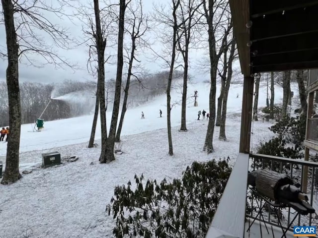 view of snowy yard