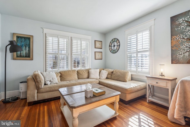 living room featuring hardwood / wood-style flooring