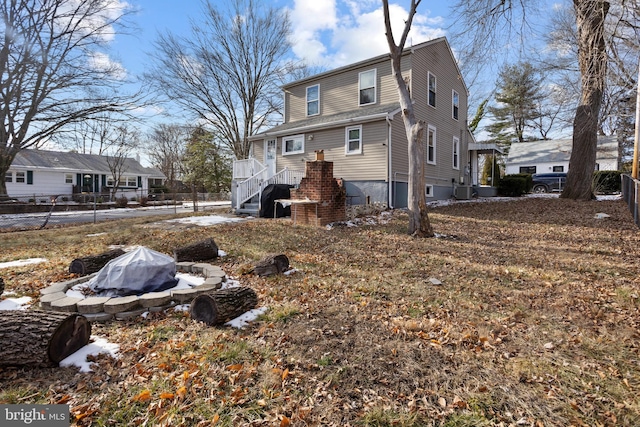 view of home's exterior featuring central air condition unit