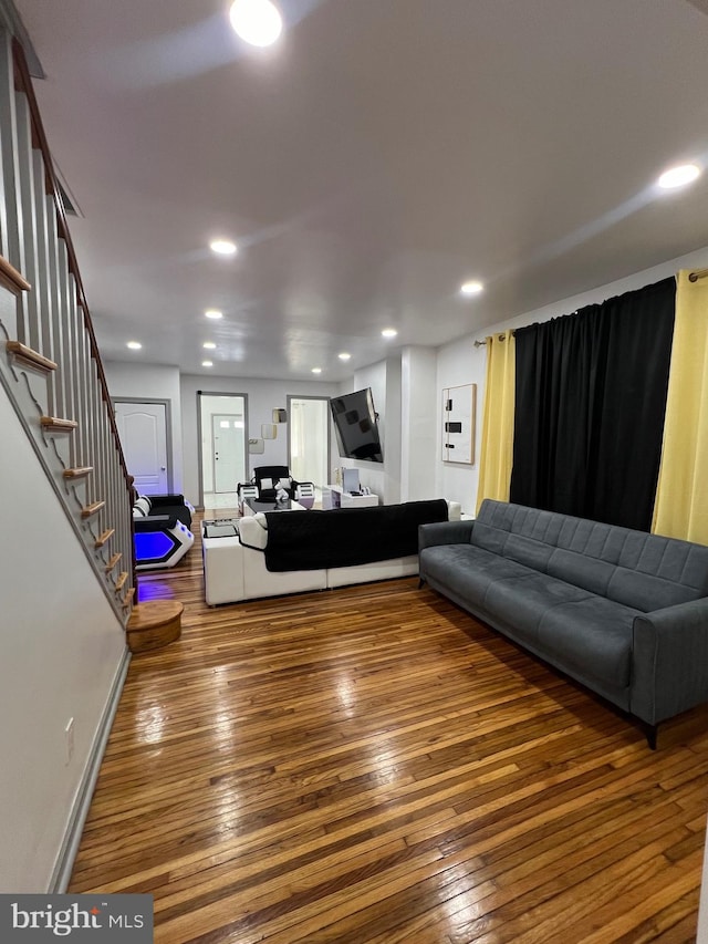 living room featuring hardwood / wood-style floors