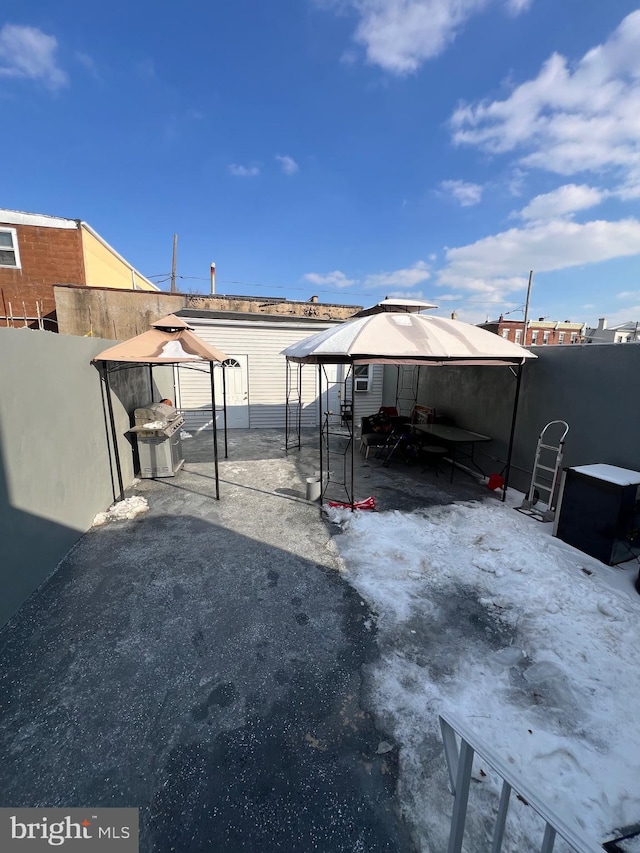 view of yard with a gazebo