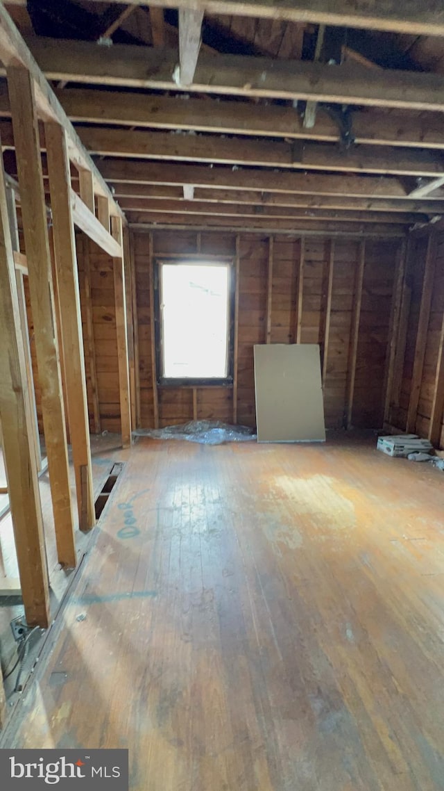 misc room with wood-type flooring