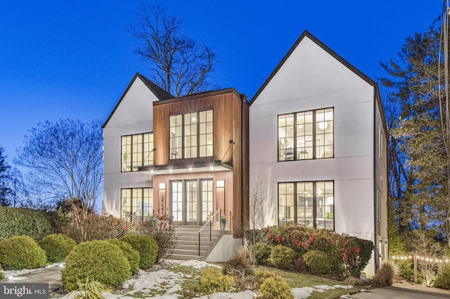 view of front of home featuring french doors