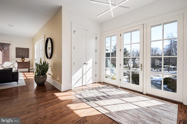 doorway featuring wood-type flooring