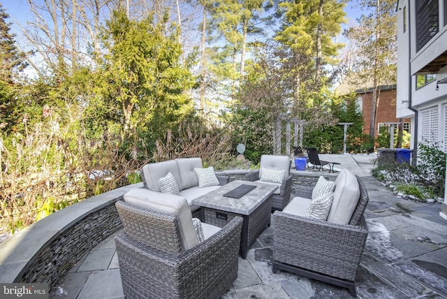 view of patio featuring an outdoor living space