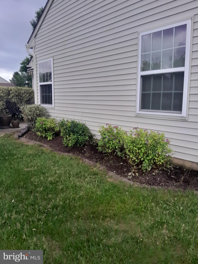 view of home's exterior with a yard