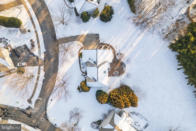 view of snowy aerial view