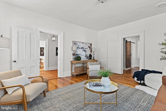 living room with wood-type flooring