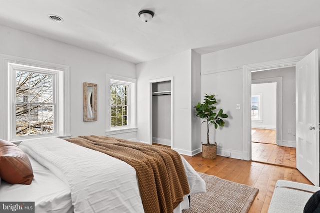 bedroom featuring light hardwood / wood-style flooring