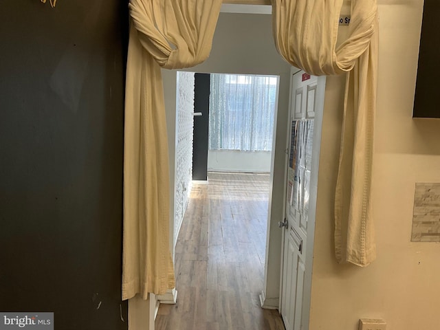 hallway featuring hardwood / wood-style floors