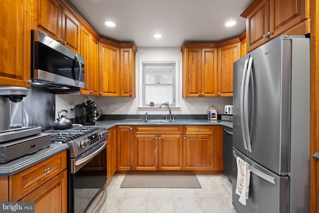 kitchen with sink and stainless steel appliances