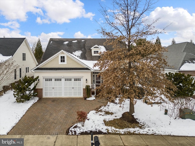 view of front of house with a garage