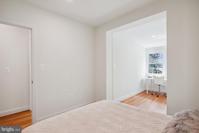 bedroom featuring light hardwood / wood-style flooring