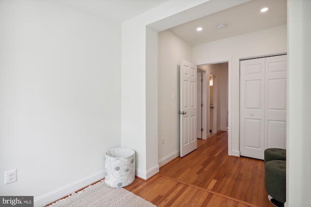 interior space with hardwood / wood-style floors