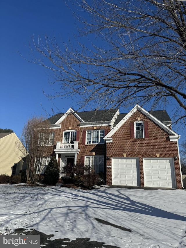 view of front property with a garage