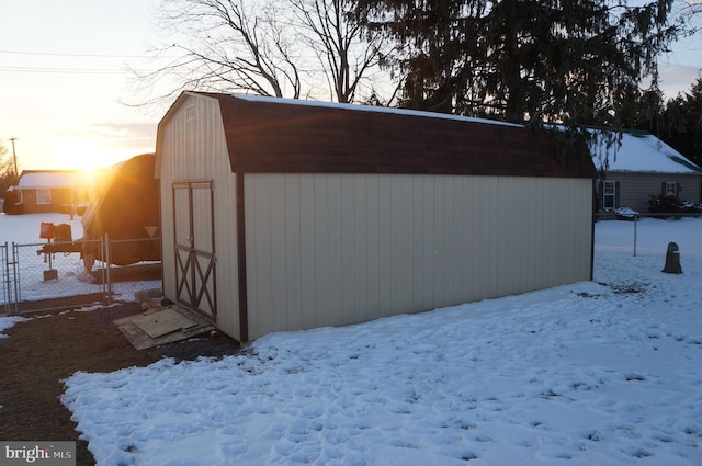 view of snow covered structure