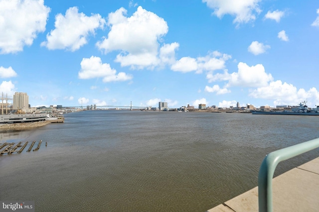 property view of water with a view of city