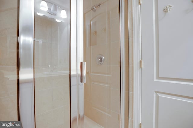 full bathroom featuring a shower stall