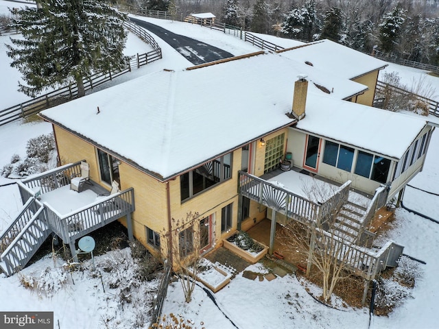 view of snowy aerial view