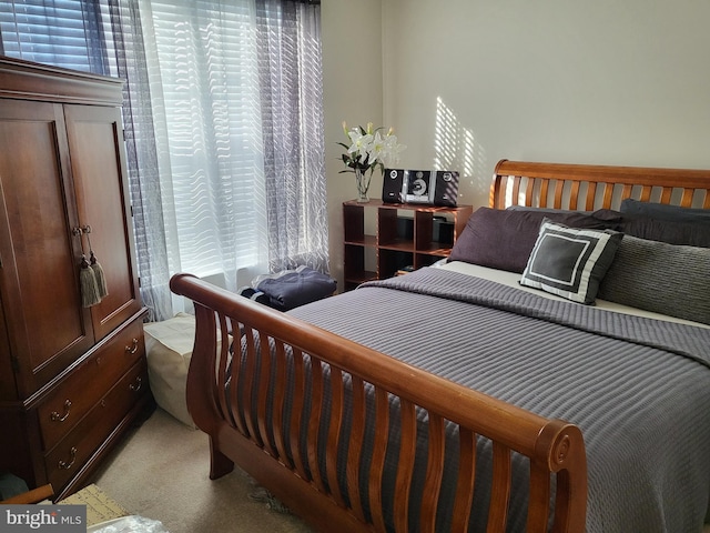 bedroom with carpet and multiple windows