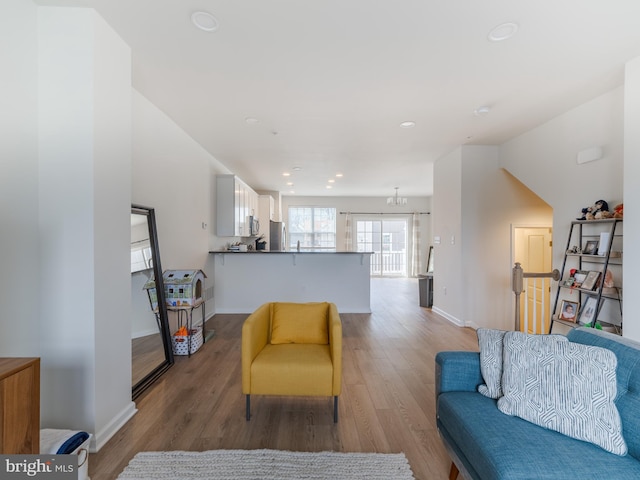 living room featuring hardwood / wood-style flooring