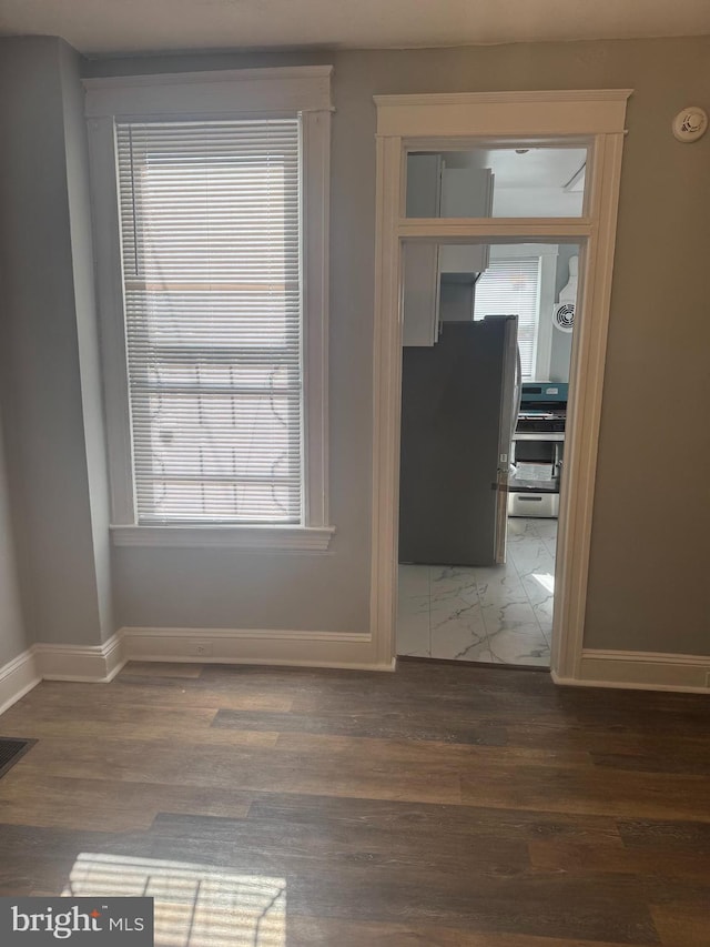 interior space featuring dark hardwood / wood-style flooring