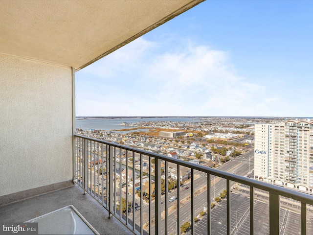 balcony with a water view