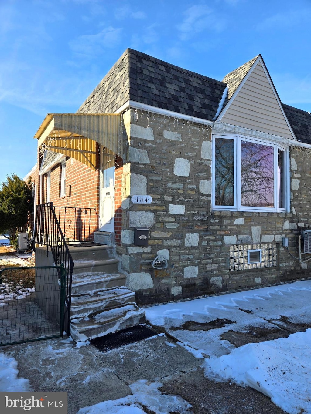 view of snow covered exterior