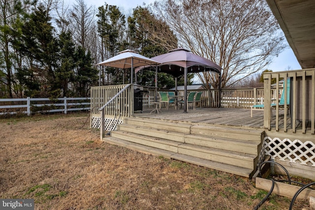 deck with a gazebo