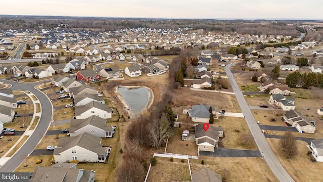 view of aerial view at dusk