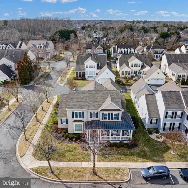 bird's eye view with a residential view