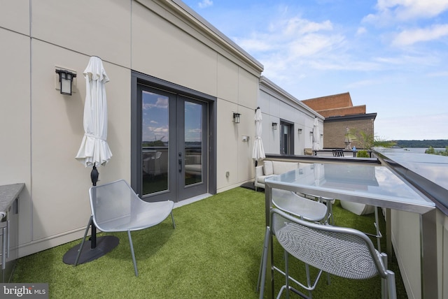 balcony with french doors