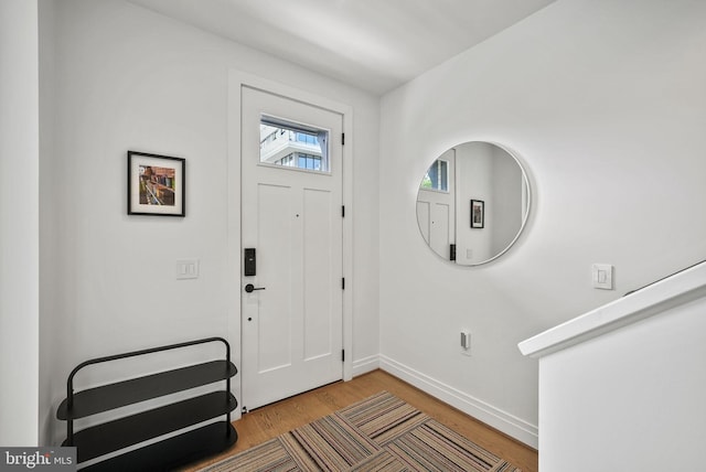 foyer with hardwood / wood-style floors