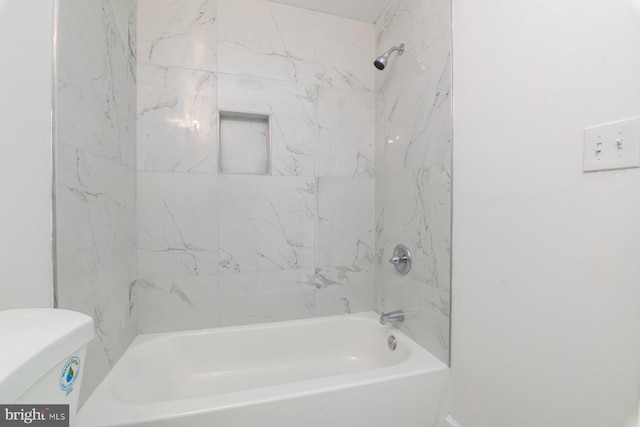 full bathroom with shower / tub combination and toilet