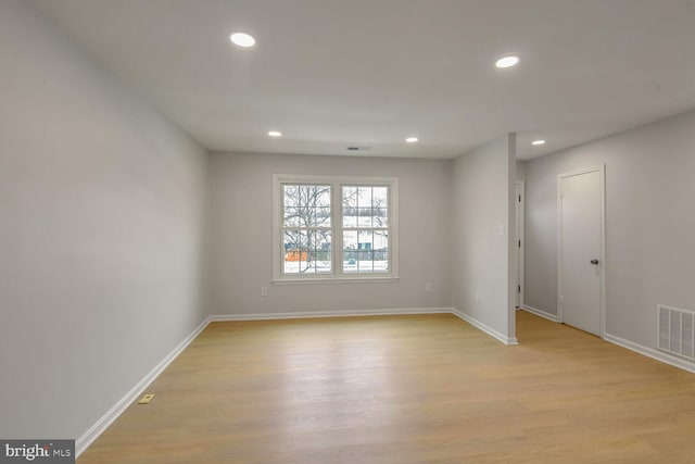 empty room featuring light hardwood / wood-style floors