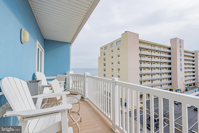 balcony with a water view