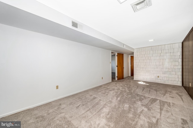 basement with carpet