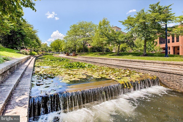 view of home's community with a water view