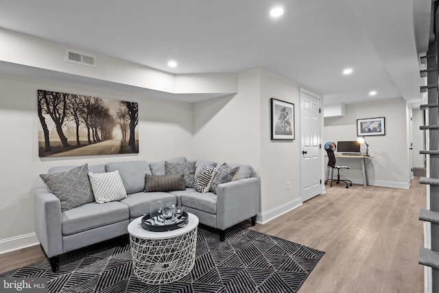 living room featuring hardwood / wood-style floors