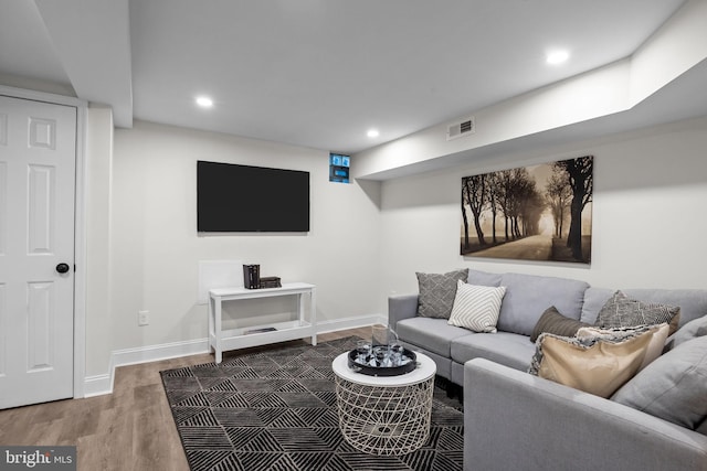 living room featuring hardwood / wood-style flooring